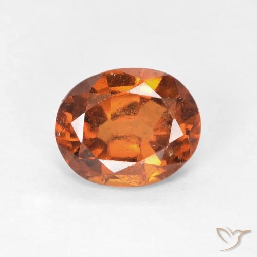 Grenat Hessonite Orange foncé naturelle ovale, 1.51 ct, VS