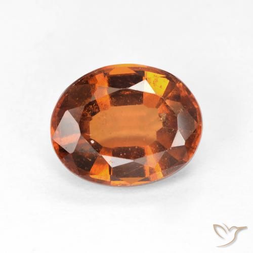 Grenat Hessonite Orange foncé naturelle ovale, 2.84 ct, VS