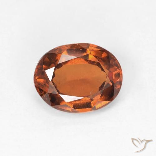 Grenat Hessonite Medium Dark-Orange naturelle ovale, 1.42 ct, VVS-VS