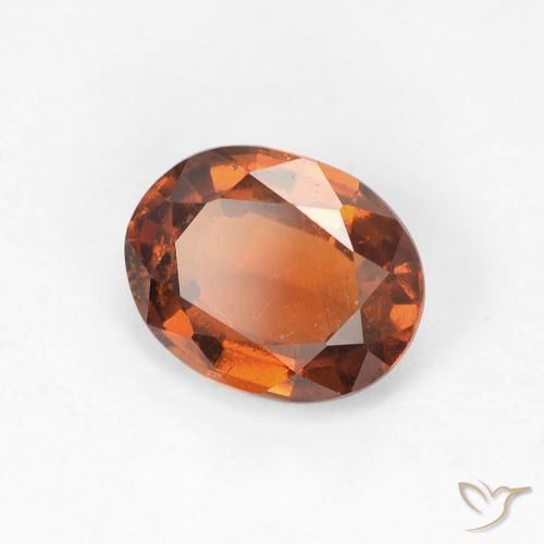 Grenat Hessonite Medium Dark-Orange naturelle ovale, 1.42 ct, VVS-VS
