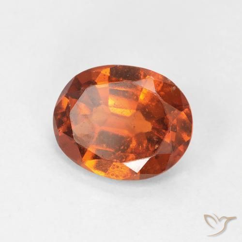 Grenat Hessonite Orange foncé naturelle ovale, 1.48 ct, VS