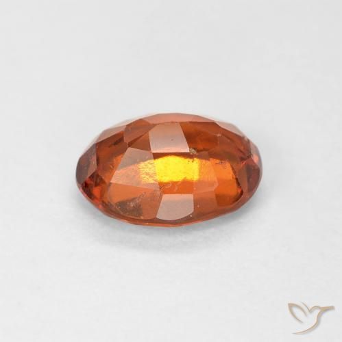 Grenat Hessonite Orange rougeâtre naturelle ovale, 1.29 ct, VS