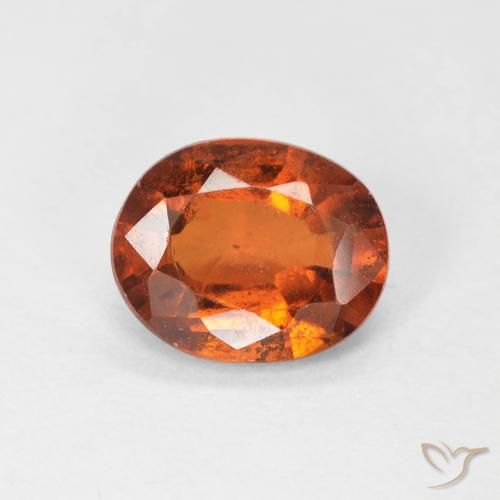 Grenat Hessonite Medium Dark-Orange naturelle ovale, 1.39 ct, VS