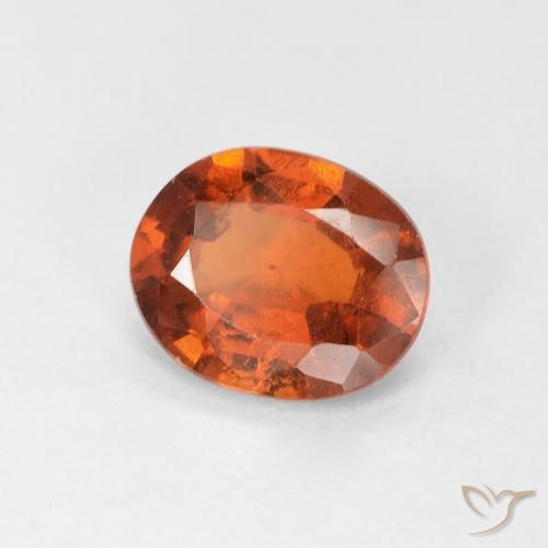 Grenat Hessonite Medium Dark-Orange naturelle ovale, 1.39 ct, VS