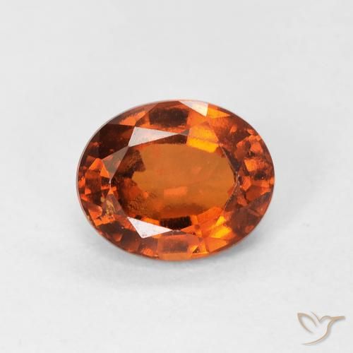 Grenat Hessonite Orange rougeâtre naturelle ovale, 1.03 ct, VS