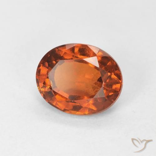 Grenat Hessonite Orange rougeâtre naturelle ovale, 1.03 ct, VS