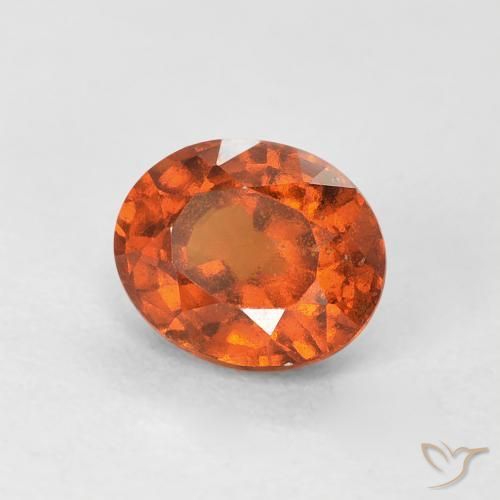Grenat Hessonite Orange chaud naturelle ovale, 0.78 ct, VS