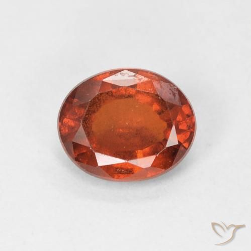 Grenat Hessonite Ambre orange naturelle ovale, 1.39 ct, VS