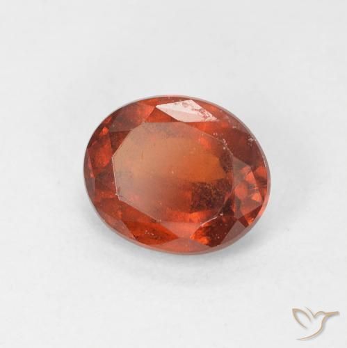 Grenat Hessonite Ambre orange naturelle ovale, 1.39 ct, VS