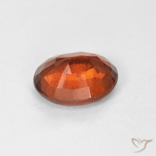 Grenat Hessonite Ambre orange naturelle ovale, 1.39 ct, VS