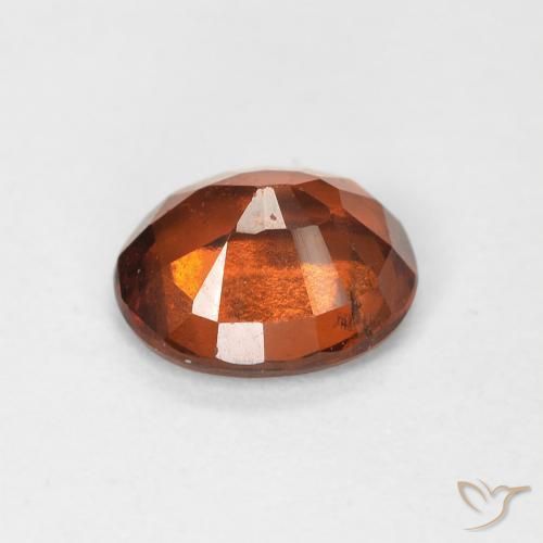 Grenat Hessonite Orange rougeâtre naturelle ovale, 1.21 ct, VS