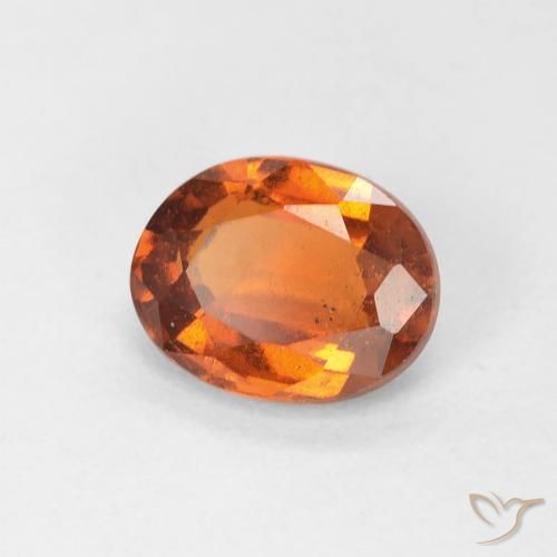Grenat Hessonite Medium Dark-Orange naturelle ovale, 1.24 ct, VS