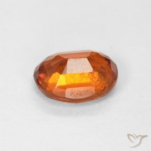 Grenat Hessonite Medium Dark-Orange naturelle ovale, 1.24 ct, VS