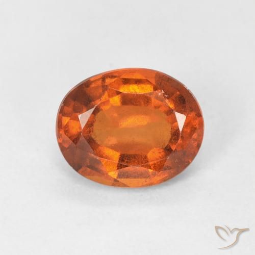 1.47ct Naturel Orange foncé Grenat Hessonite, ovale, VS