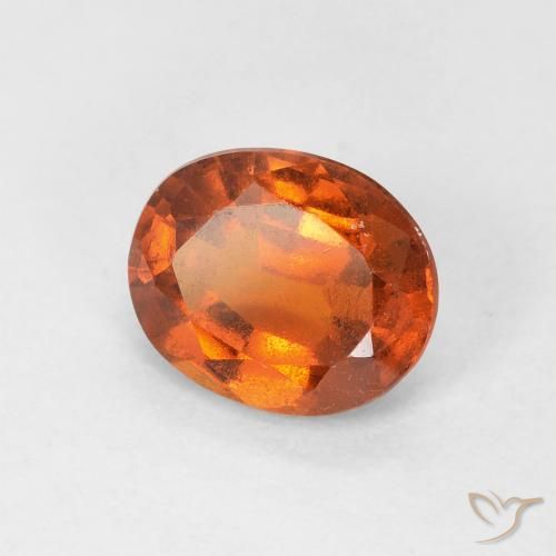 Grenat Hessonite Orange foncé naturelle ovale, 1.47 ct, VS