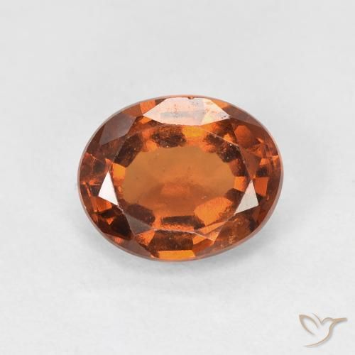 Grenat Hessonite Orange foncé naturelle ovale, 1.62 ct, VVS-VS