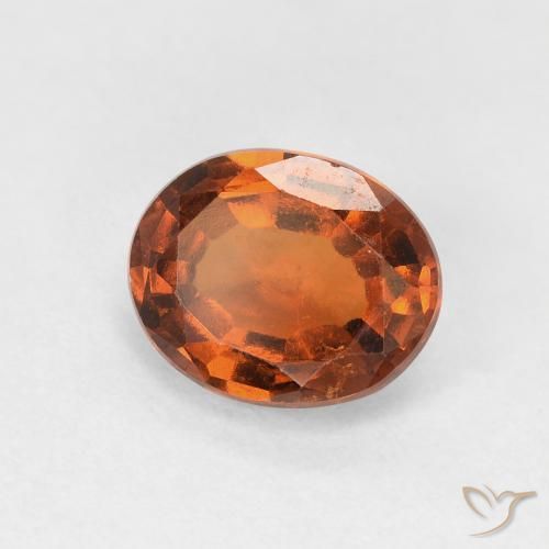 Grenat Hessonite Orange foncé naturelle ovale, 1.62 ct, VVS-VS