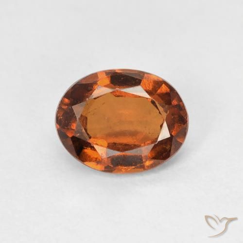 Grenat Hessonite Ambre orange naturelle ovale, 0.97 ct, VVS-VS