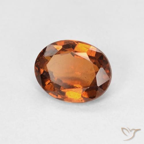 Grenat Hessonite Ambre orange naturelle ovale, 0.97 ct, VVS-VS