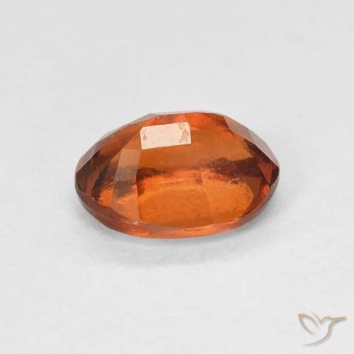 Grenat Hessonite Orange rougeâtre naturelle ovale, 1.16 ct, VVS-VS