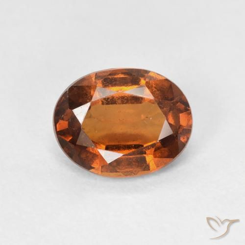 Grenat Hessonite Ambre orange naturelle ovale, 1.33 ct, VVS-VS