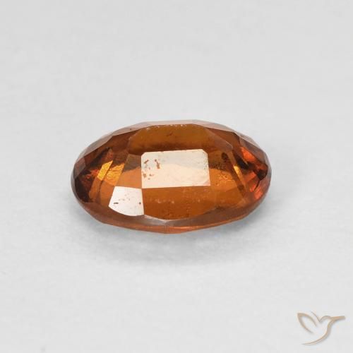 Grenat Hessonite Ambre orange naturelle ovale, 1.33 ct, VVS-VS