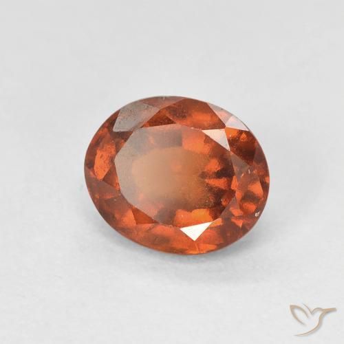 Grenat Hessonite Ambre orange naturelle ovale, 1.51 ct, VVS-VS