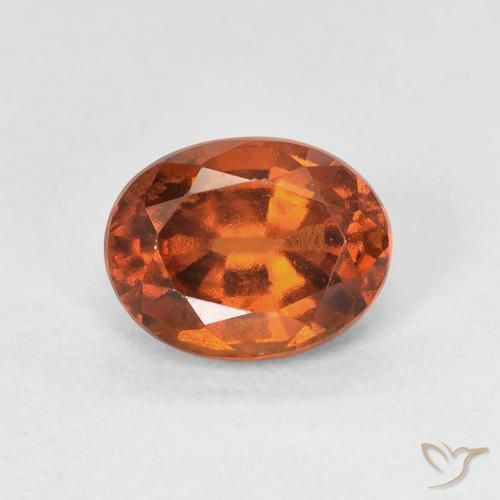 Grenat Hessonite Orange foncé naturelle ovale, 1.51 ct, VVS-VS