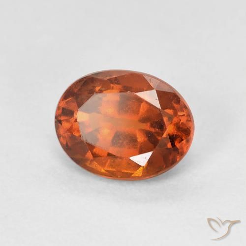 Grenat Hessonite Orange foncé naturelle ovale, 1.51 ct, VVS-VS