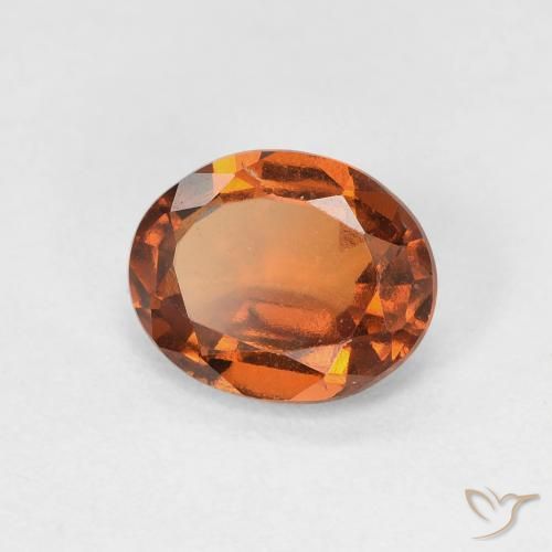 Grenat Hessonite Orange rougeâtre naturelle ovale, 1.52 ct, VVS-VS