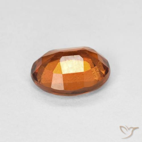 Grenat Hessonite Orange rougeâtre naturelle ovale, 1.52 ct, VVS-VS