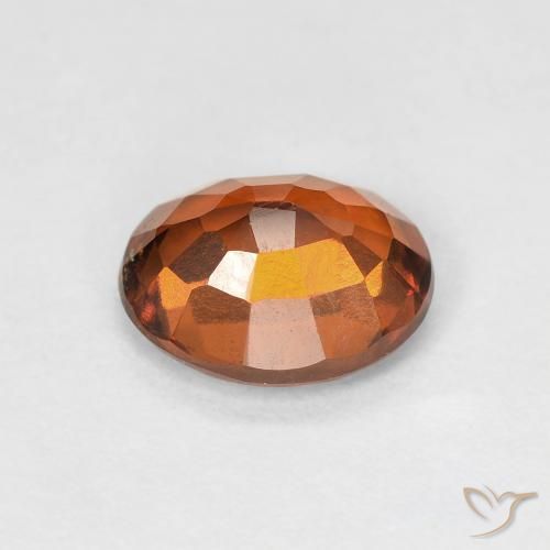 Grenat Hessonite Orange rougeâtre naturelle ovale, 1.70 ct, VVS-VS