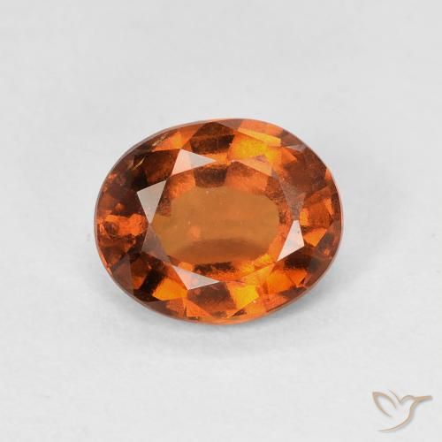 Grenat Hessonite Ambre orange naturelle ovale, 1.59 ct, VVS-VS