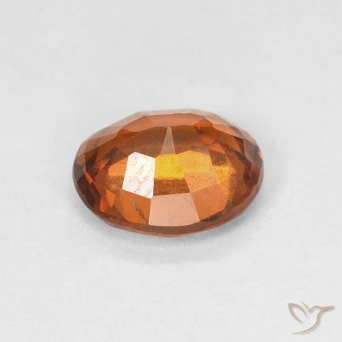 Grenat Hessonite Ambre orange naturelle ovale, 1.59 ct, VVS-VS