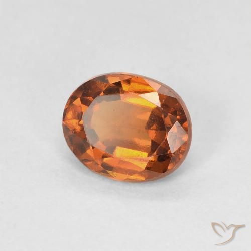 Grenat Hessonite Orange rougeâtre naturelle ovale, 1.22 ct, VVS-VS