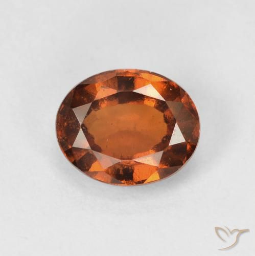 1.56ct Naturel Orange foncé Grenat Hessonite, ovale, VVS-VS