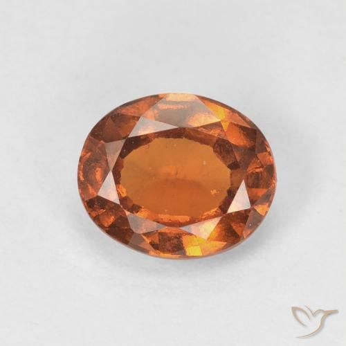 1.72ct Naturel Orange rougeâtre Grenat Hessonite, ovale, VVS-VS