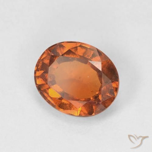 Grenat Hessonite Orange rougeâtre naturelle ovale, 1.72 ct, VVS-VS