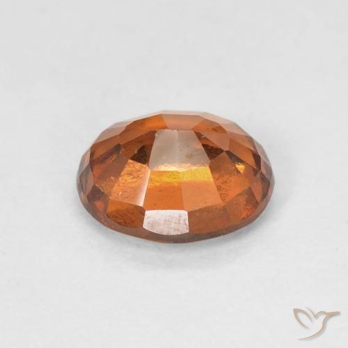 Grenat Hessonite Orange rougeâtre naturelle ovale, 1.72 ct, VVS-VS
