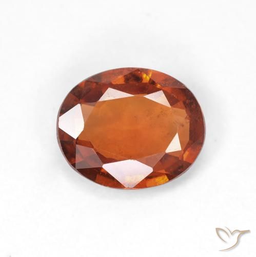 Grenat Hessonite Orange foncé naturelle ovale, 1.22 ct, VS
