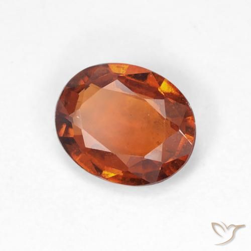 Grenat Hessonite Orange foncé naturelle ovale, 1.22 ct, VS