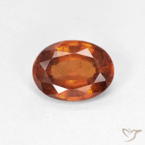 Grenat Hessonite Medium Dark-Orange naturelle ovale, 1.35 ct, VS