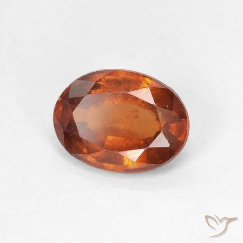 Grenat Hessonite Medium Dark-Orange naturelle ovale, 1.35 ct, VS