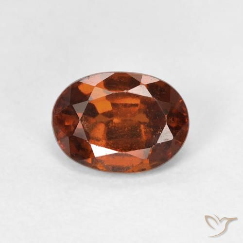 Grenat Hessonite Orange moyen naturelle ovale, 1.53 ct, VVS-VS