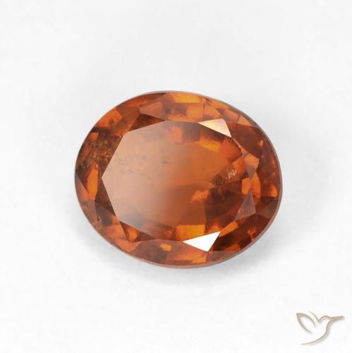Grenat Hessonite Ambre orange naturelle ovale, 2.32 ct, VS