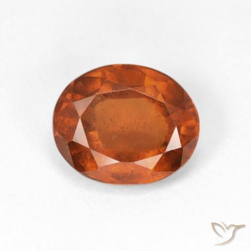 Grenat Hessonite Medium Dark-Orange naturelle ovale, 2.15 ct, VS