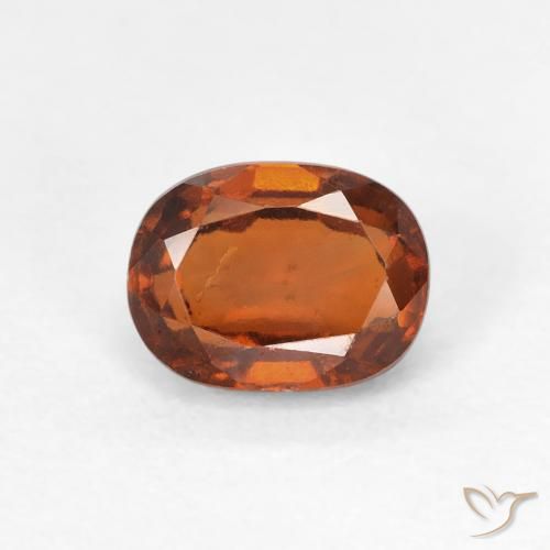 Grenat Hessonite Medium Dark-Orange naturelle ovale, 1.25 ct, VS