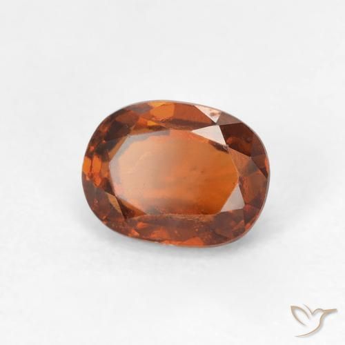 Grenat Hessonite Medium Dark-Orange naturelle ovale, 1.25 ct, VS
