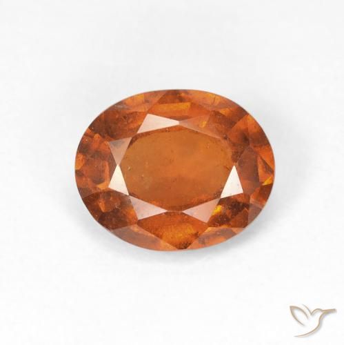 Grenat Hessonite Medium Dark-Orange naturelle ovale, 1.89 ct, VS