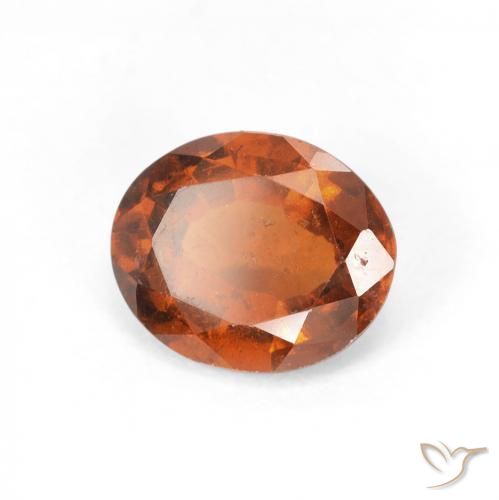 Grenat Hessonite Ambre orange naturelle ovale, 2.03 ct, VS